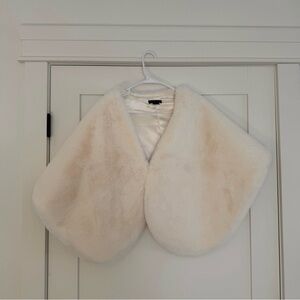 Christian Siriano Cream Faux Fur Wrap